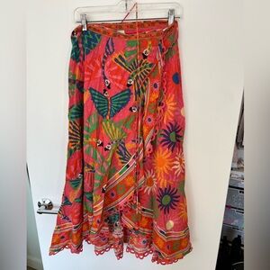 Farm Rio tie midi skirt